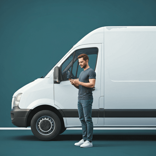 Delivery driver arriving at destination